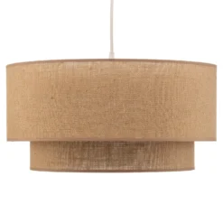 Pendelleuchte Boho, braun, Ø 45 cm, Textil