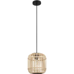Pendelleuchte Bordesley mit Holzschirm 21 cm