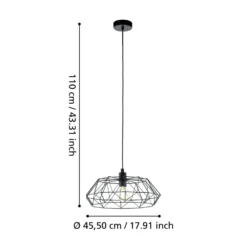Pendelleuchte Carlton 2, schwarz Ø 45,5 cm