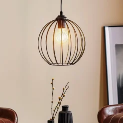 Pendelleuchte Cumera mit Käfigschirm, Ø 24cm