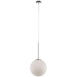 Pendelleuchte Dione, einflammig, weiß/chrom 30cm