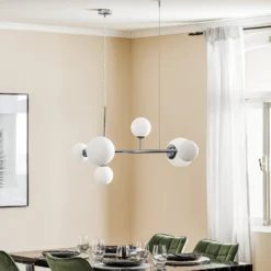 Pendelleuchte Dione, sechsflammig, chrom