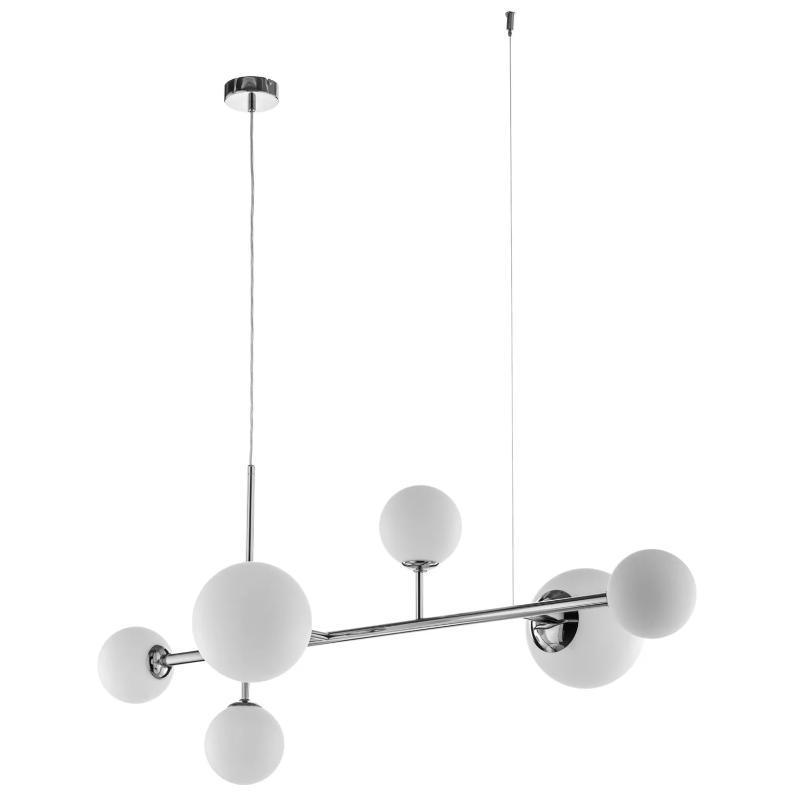 Pendelleuchte Dione, sechsflammig, chrom