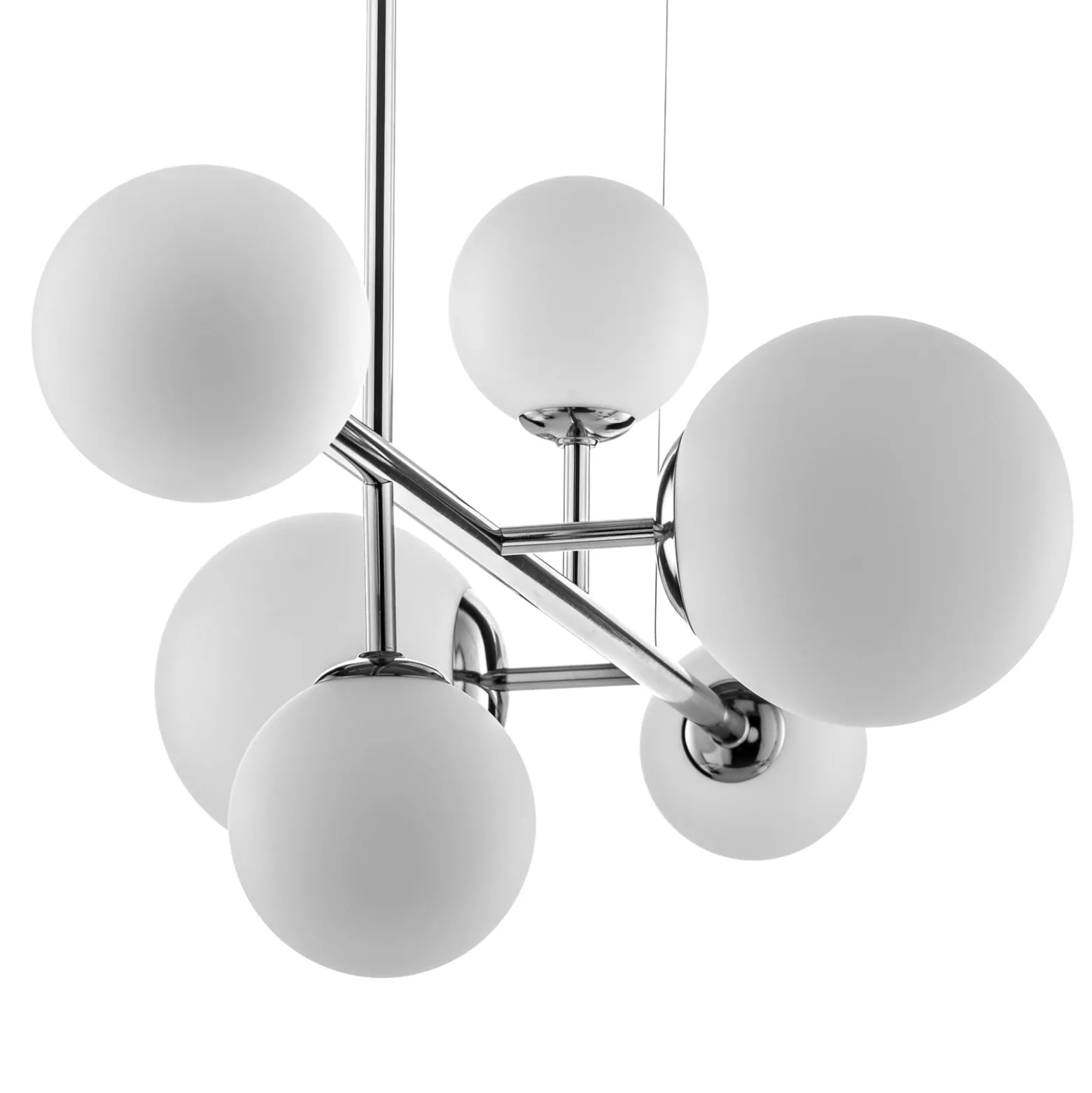 Pendelleuchte Dione, sechsflammig, chrom