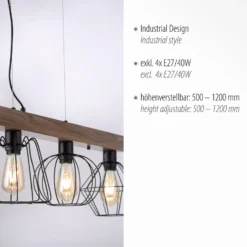 Pendelleuchte Kaska, vierflammig