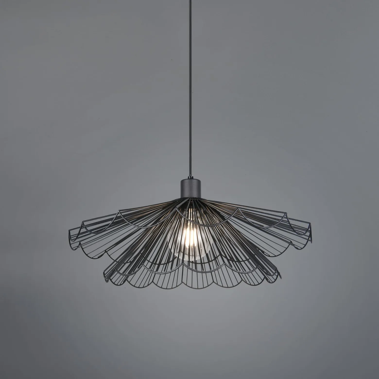 Pendelleuchte Margarita, Ø 50 cm, rund, schwarz, E27, Metall