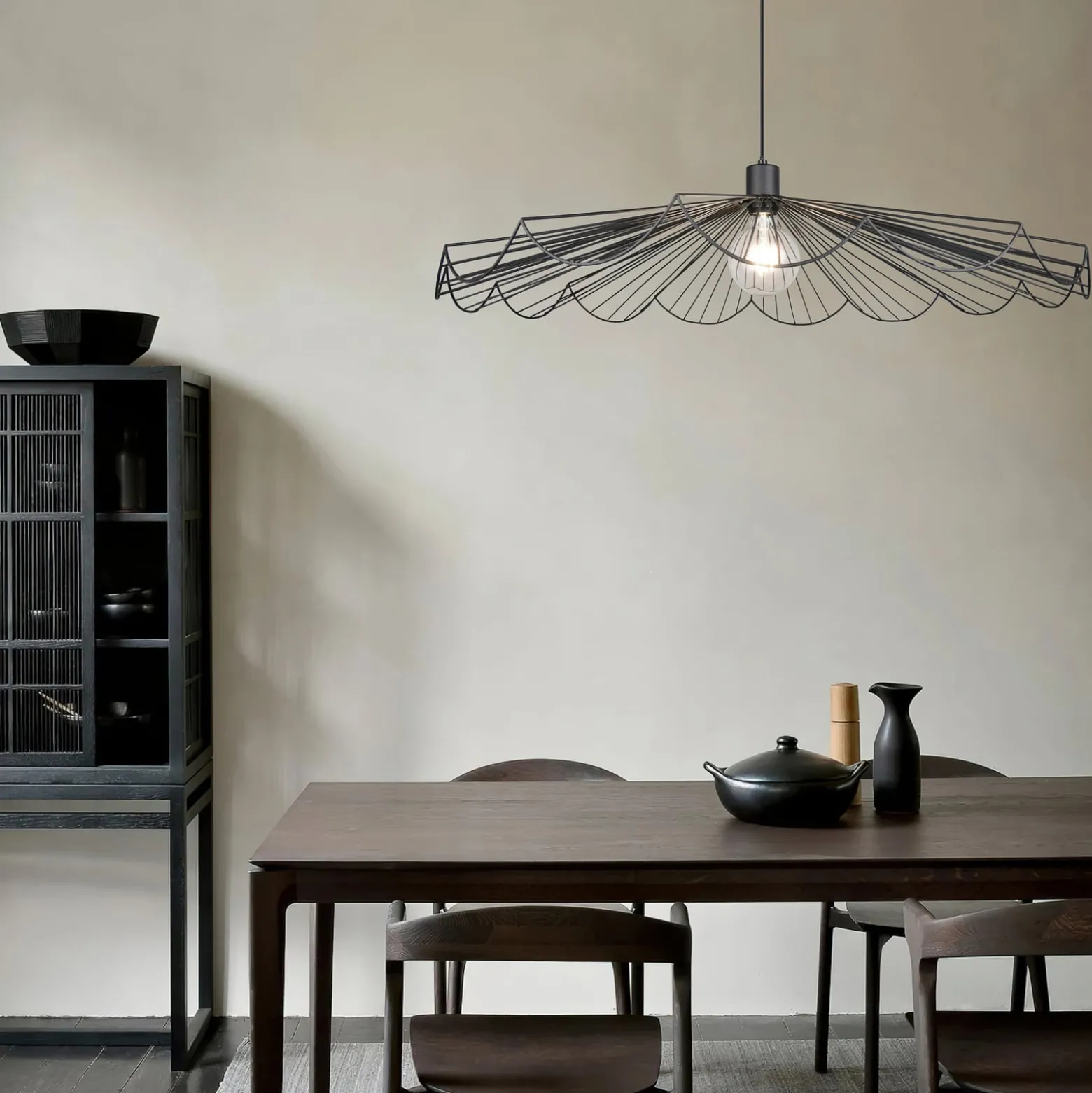 Pendelleuchte Margarita, Ø 80 cm, schwarz, E27, Metall