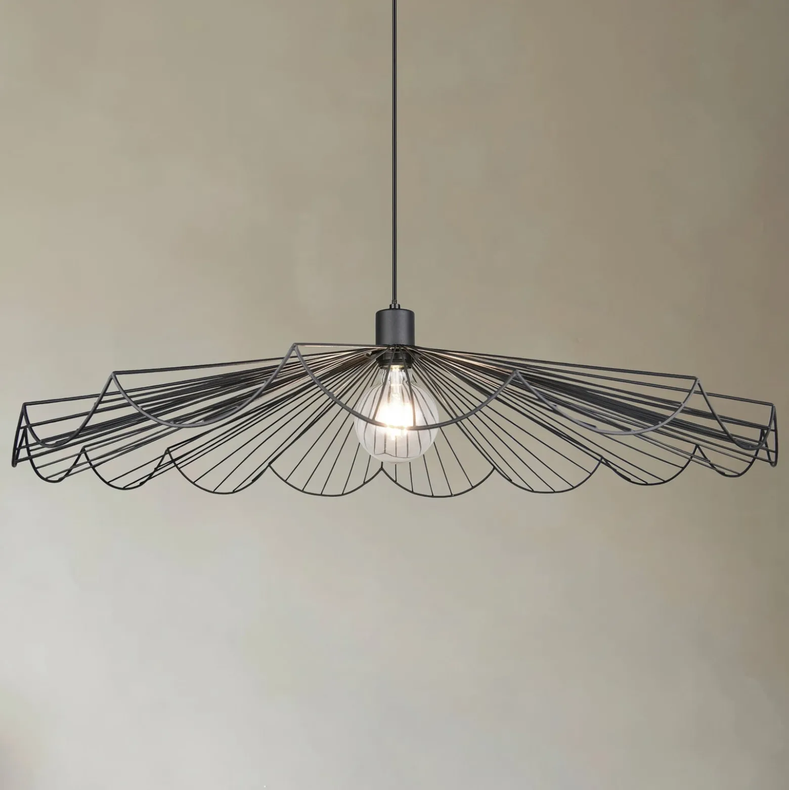 Pendelleuchte Margarita, Ø 80 cm, schwarz, E27, Metall
