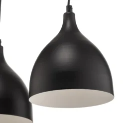 Pendelleuchte Nanu, schwarz, Edelstahl, 3-flammig