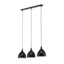 Pendelleuchte Nanu, schwarz, Edelstahl, 3-flammig