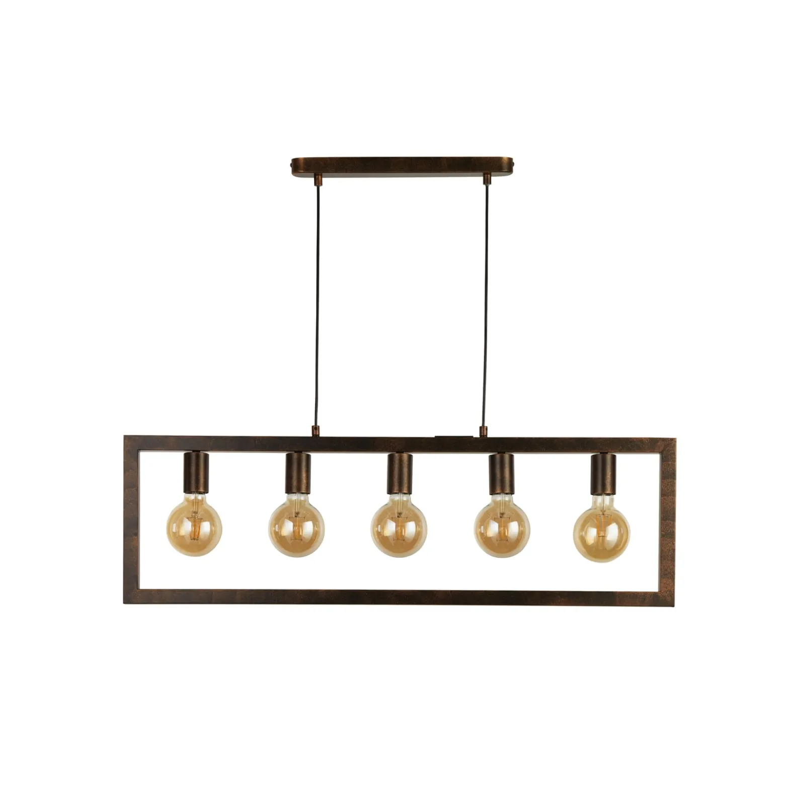 Pendelleuchte Rustic 5-flammig, rostbraun