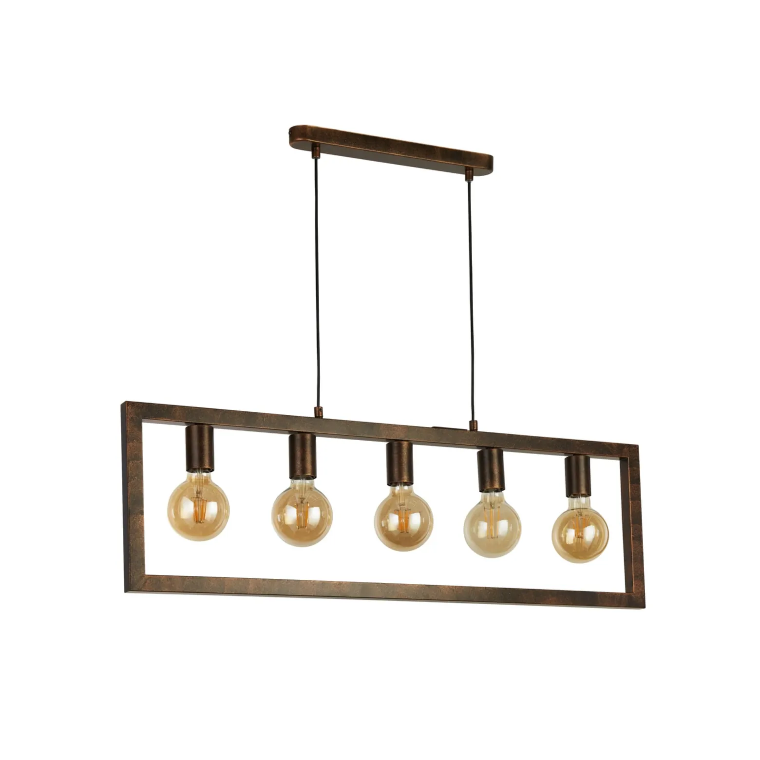 Pendelleuchte Rustic 5-flammig, rostbraun