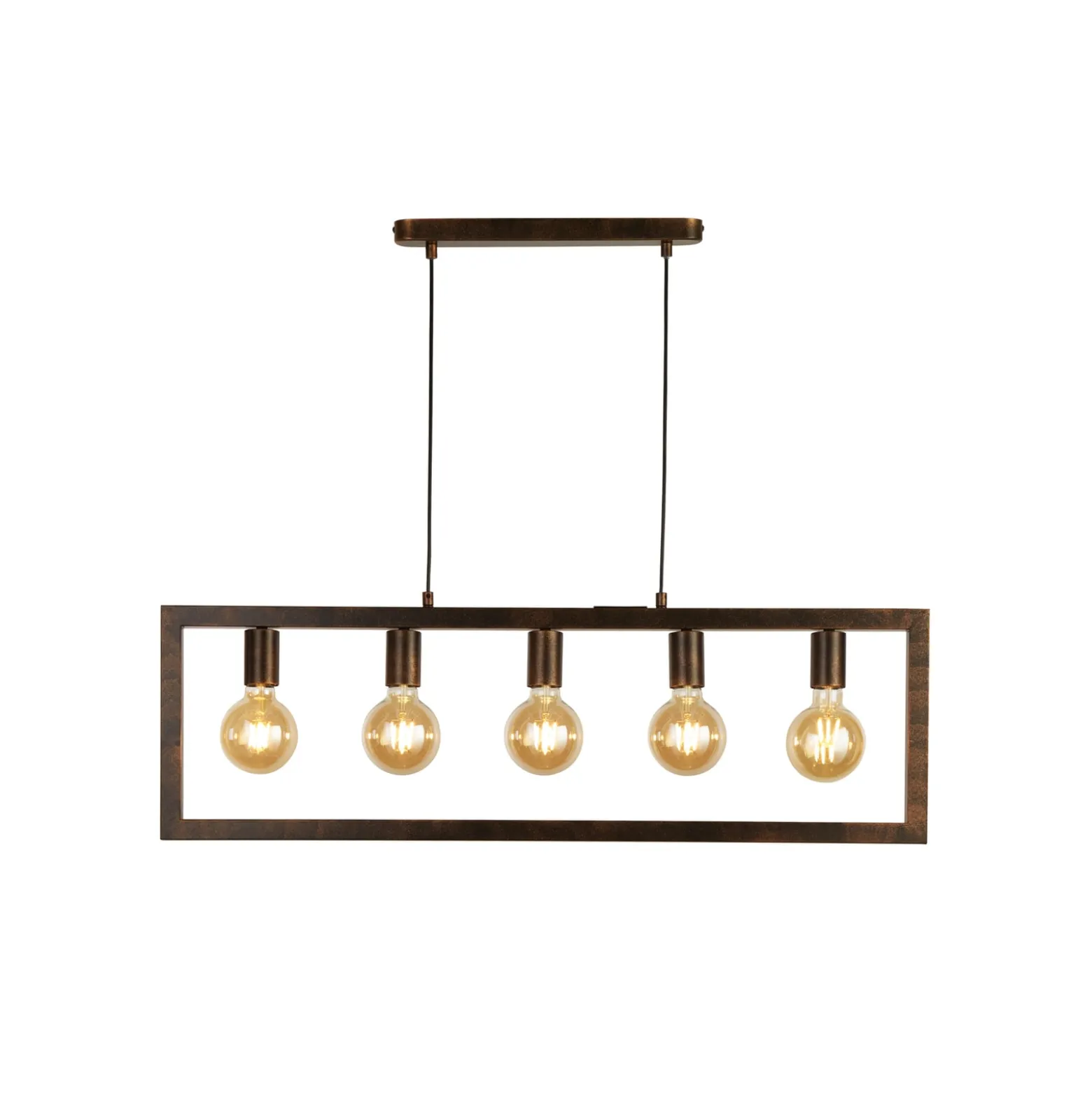 Pendelleuchte Rustic 5-flammig, rostbraun