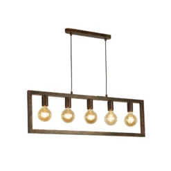 Pendelleuchte Rustic 5-flammig, rostbraun