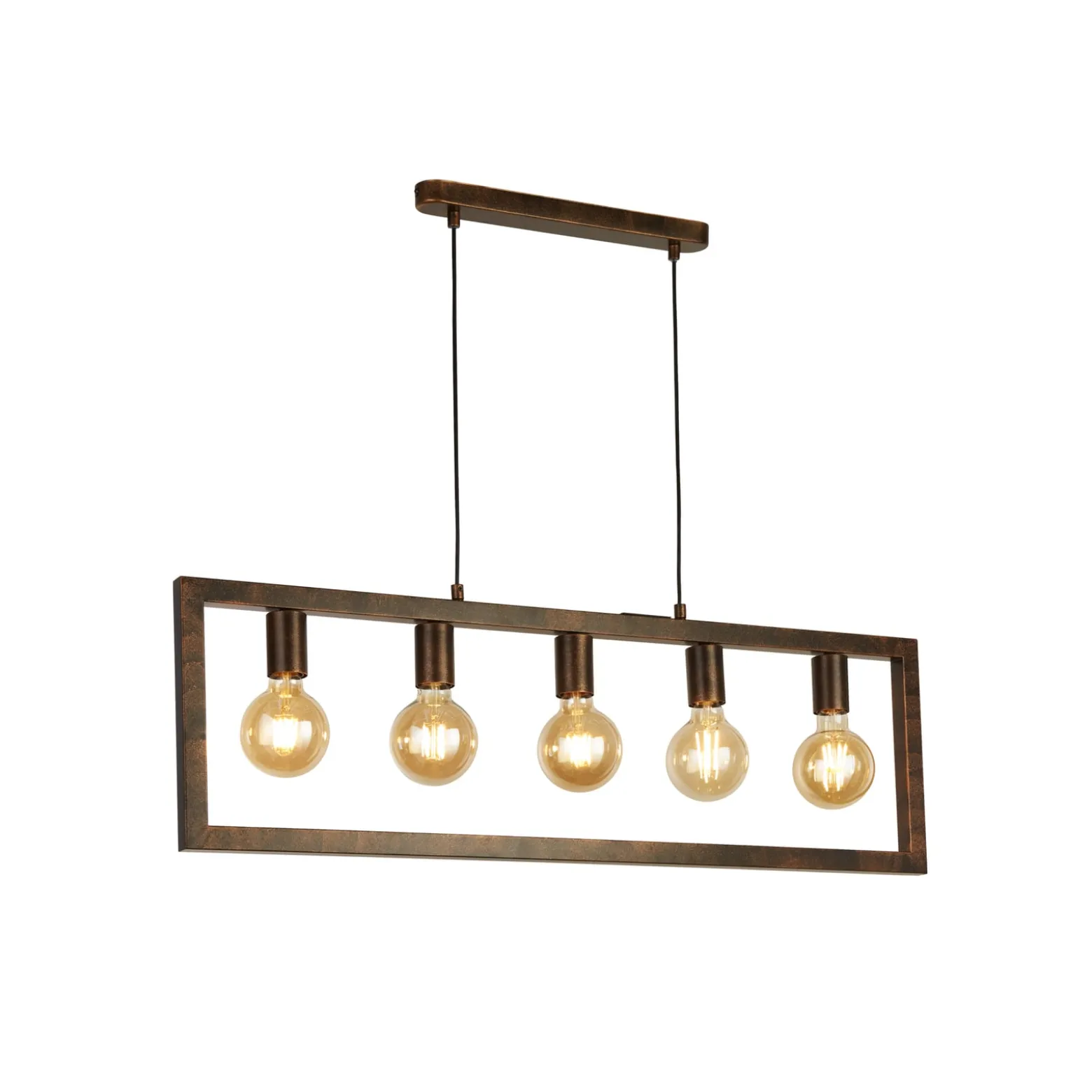 Pendelleuchte Rustic 5-flammig, rostbraun