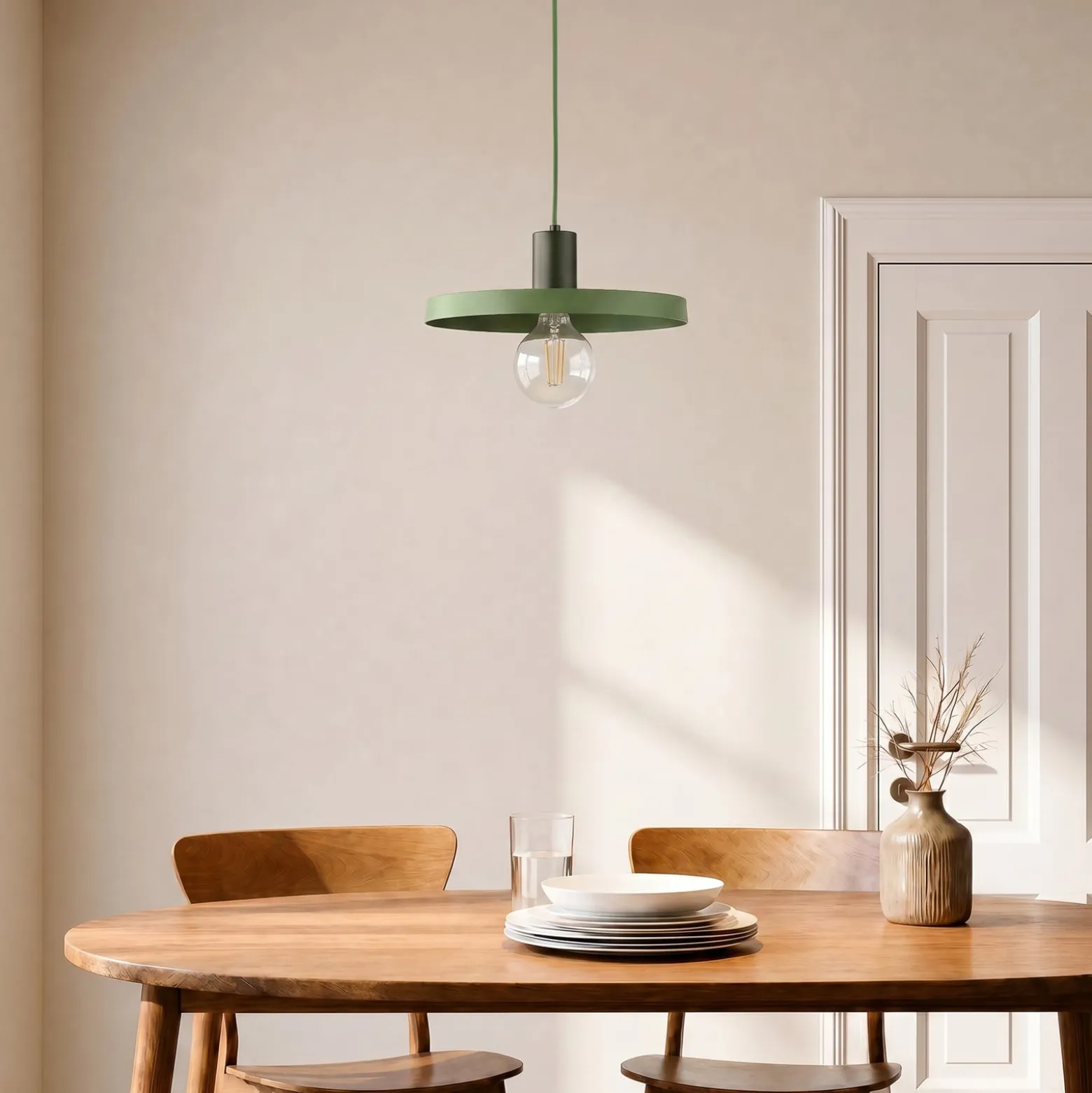 Pendelleuchte Sila, grün, Metall, Ø 30 cm, E27