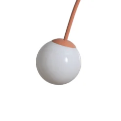 Pendelleuchte Una 2, Metall, Glas, zweiflammig, korallenrot