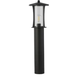 Pollerleuchte Pagoda, IP44, schwarz, Höhe 73 cm, Metall