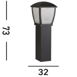 Pollerleuchte Seattle, IP44, schwarz, Höhe 73 cm, Metall