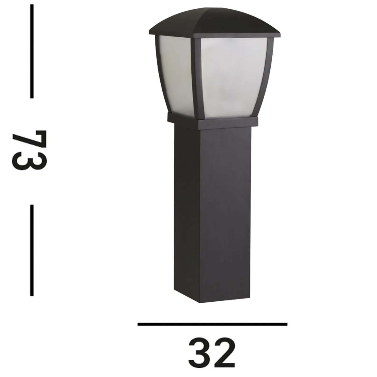 Pollerleuchte Seattle, IP44, schwarz, Höhe 73 cm, Metall