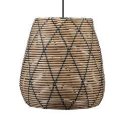 PR Home Außenhängeleuchte Lollo, Rattanoptik natur, Ø 38 cm