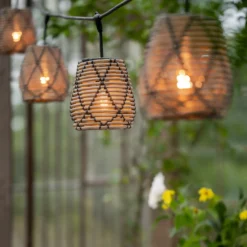 PR Home Außenlichterkette Lollo, Rattanoptik, 5-flammig
