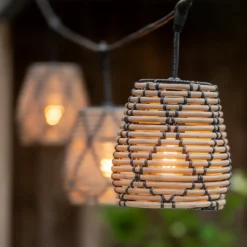 PR Home Außenlichterkette Lollo, Rattanoptik, 5-flammig