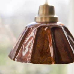 PR Home Hängelampe Ester, terracotta, Ø 17 cm, Eisen Stecker