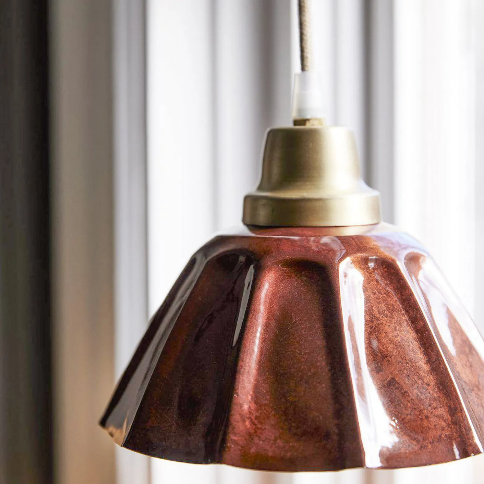 PR Home Hängelampe Ester, terracotta, Ø 17 cm, Eisen Stecker