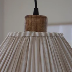 PR Home Hängelampe Estrid, beige, Stoff, Ø 40 cm, E27