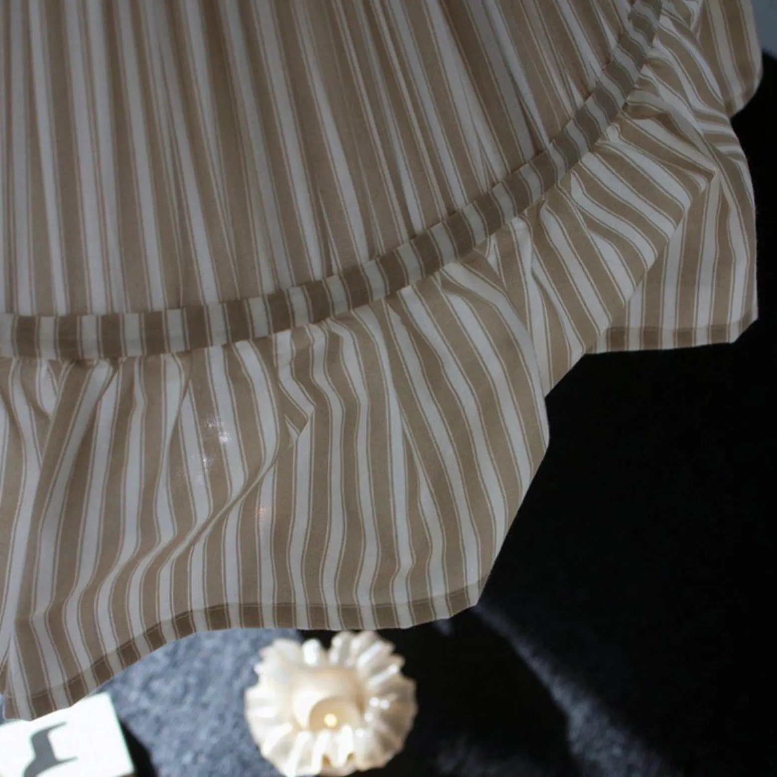 PR Home Hängelampe Estrid, beige, Stoff, Ø 40 cm, E27