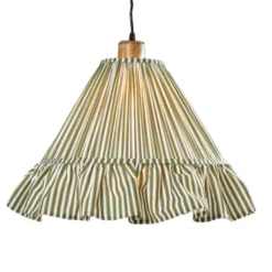 PR Home Hängelampe Estrid, moosgrün, Stoff, Ø 40 cm, E27