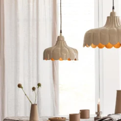 PR Home Hängelampe Wells Small, beige/gold, Ø 24 cm, Stecker