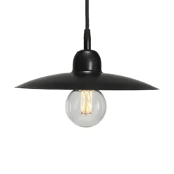 PR Home Hängeleuchte Como, schwarz, Ø 28 cm, Metall, Stecker
