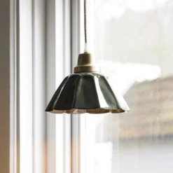 PR Home Hängeleuchte Ester, grün, Ø 17 cm, Eisen, Stecker