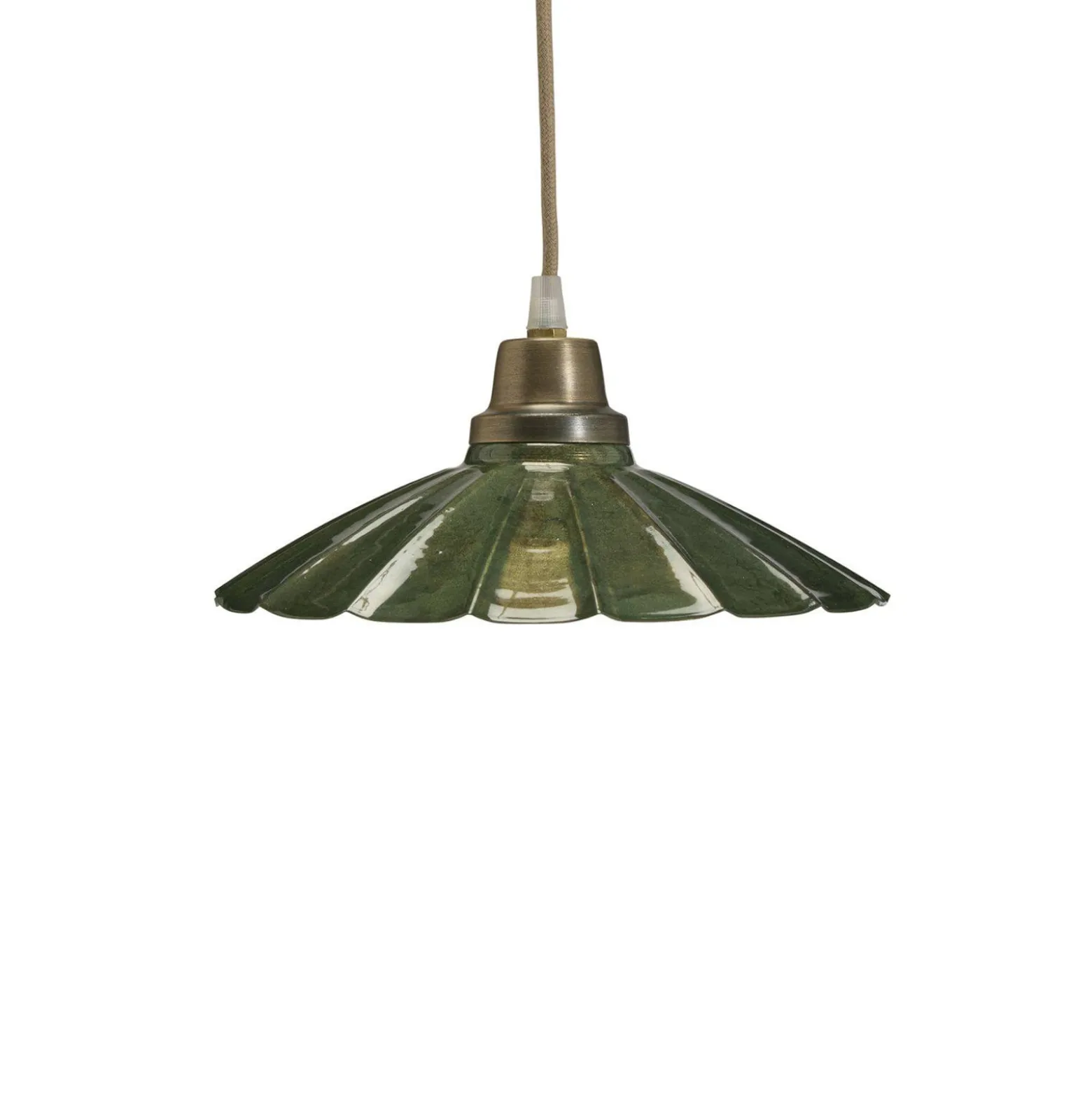 PR Home Hängeleuchte Ester, grün, Ø 24 cm, Eisen, Stecker