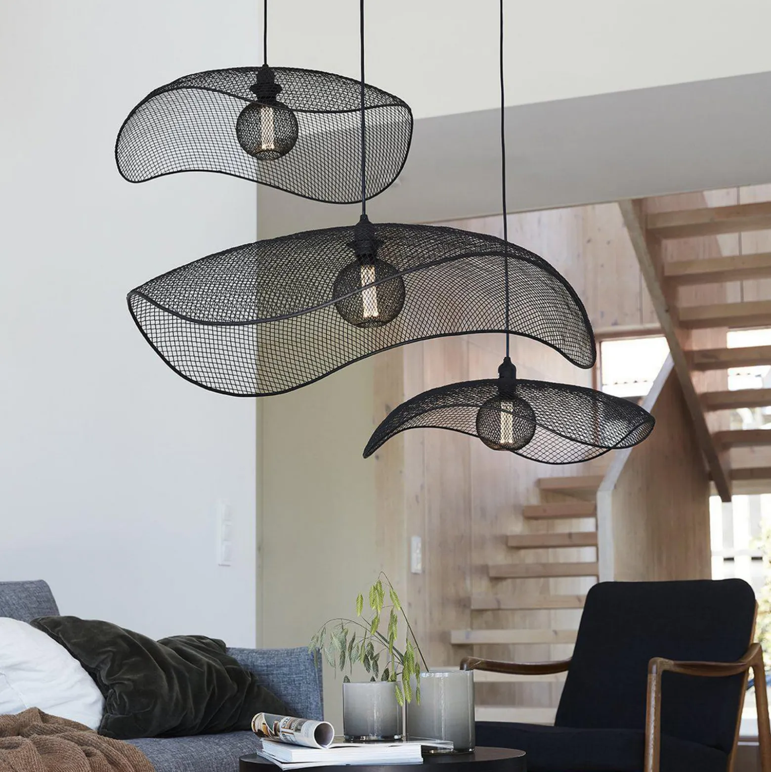 PR Home Hängeleuchte Vivi, Ø 79 cm, schwarz, Metall
