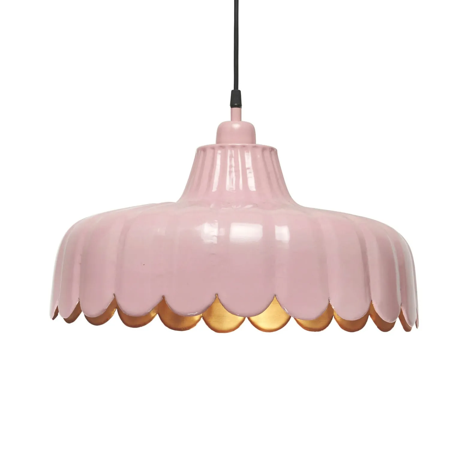 PR Home Hängeleuchte Wells, pink/gold, Ø 43 cm, Metall