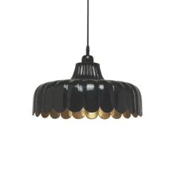 PR Home Hängeleuchte Wells, schwarz/gold, Ø 43 cm, Metall