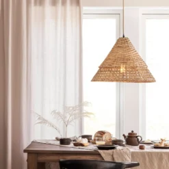 PR Home Pune Pendellampe mit Rattanschirm