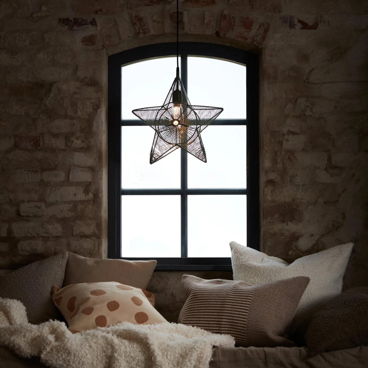 PR Home Regina Dekostern Metall mit Garn beige