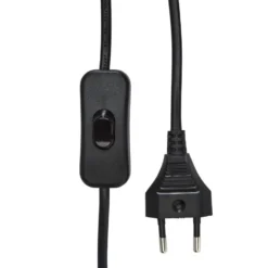PR Home Tischlampe Leya, schwarz/weiß, 54 cm, Metall/Stoff