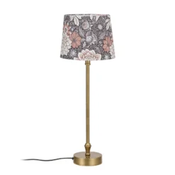 PR Home Tischlampe Liam Sofia Dahlia Brown bunt/messing 55cm