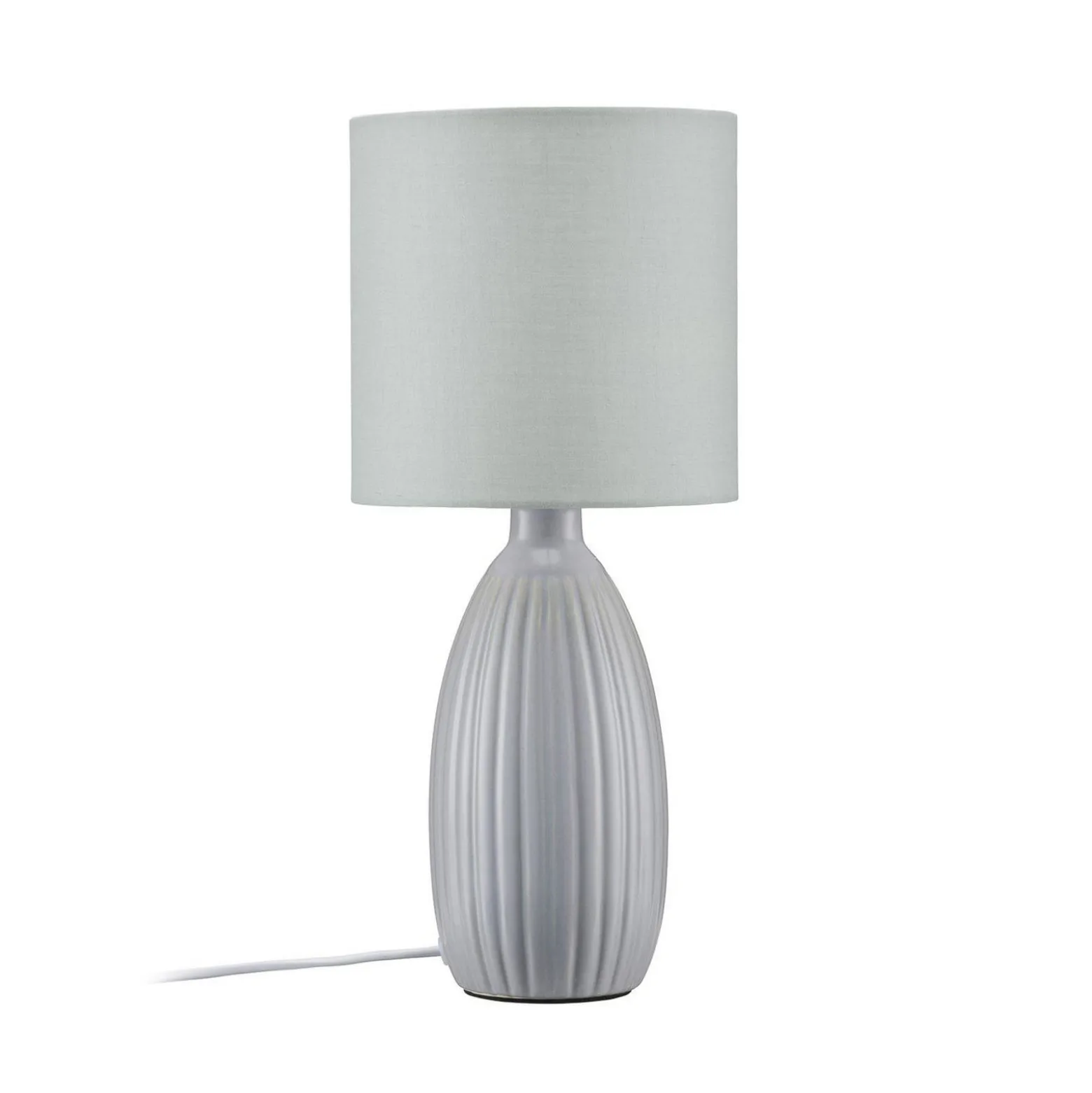 PR Home Tischlampe Uno, hellgrau, Höhe 47 cm, Textil/Keramik