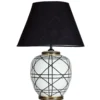PR Home Tischleuchte New York, schwarz, Höhe 60 cm, Keramik