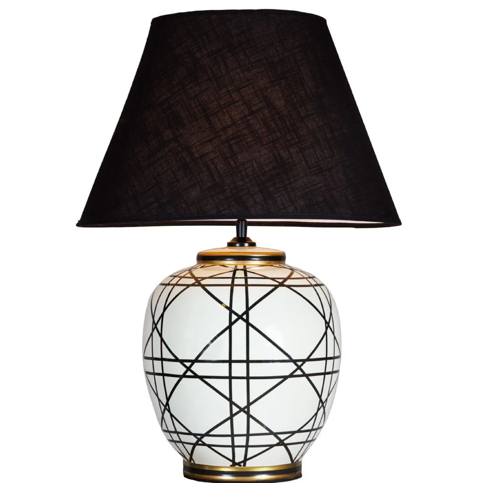 PR Home Tischleuchte New York, schwarz, Höhe 60 cm, Keramik