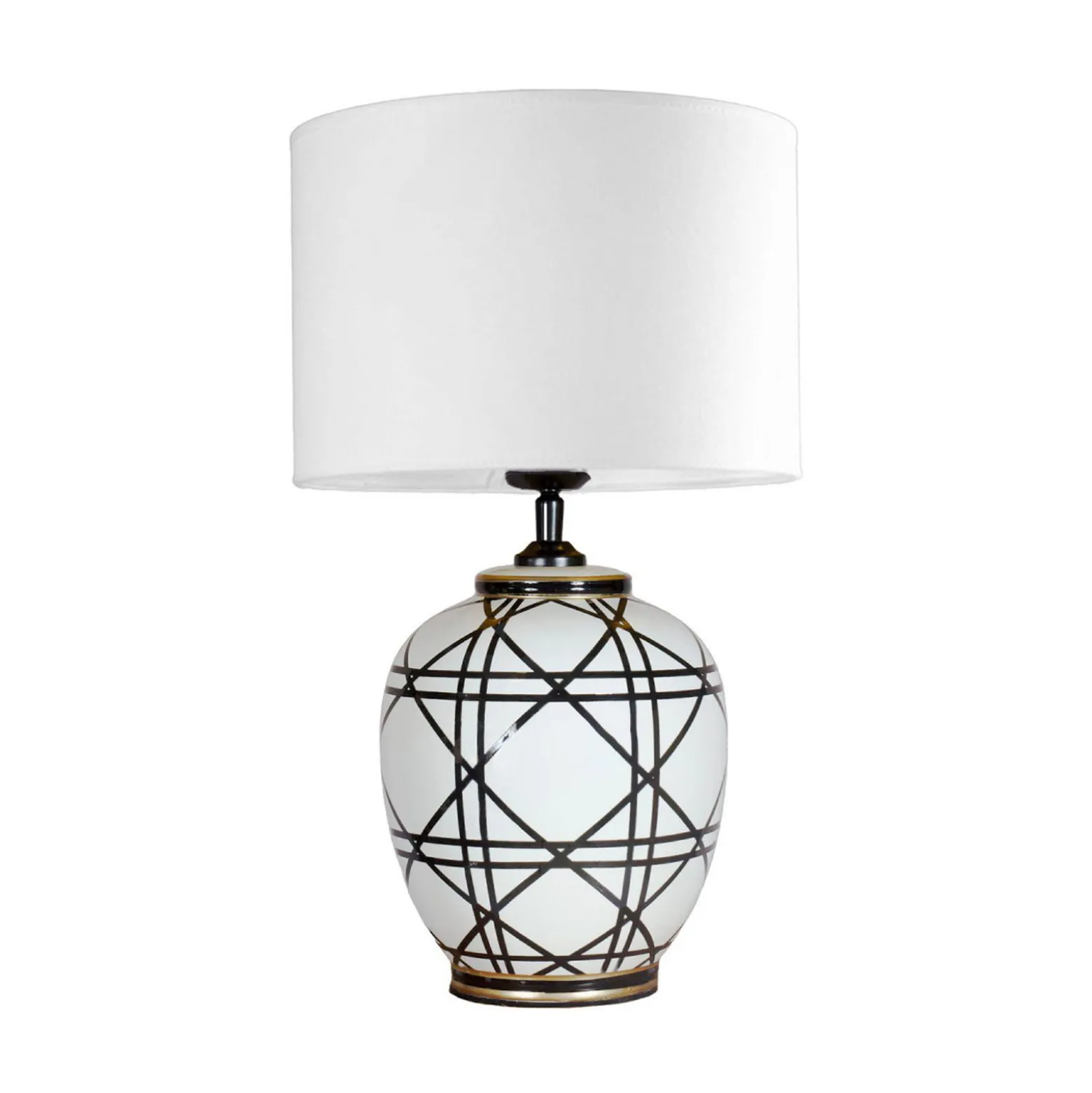 PR Home Tischleuchte New York, weiß, Höhe 46 cm, Keramik