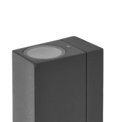 Prios Außenwandleuchte Tetje, schwarz, eckig, Sensor