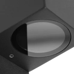Prios Außenwandleuchte Tetje, schwarz, eckig, Sensor