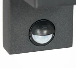 Prios Außenwandleuchte Tetje, schwarz, eckig, Sensor, 2er